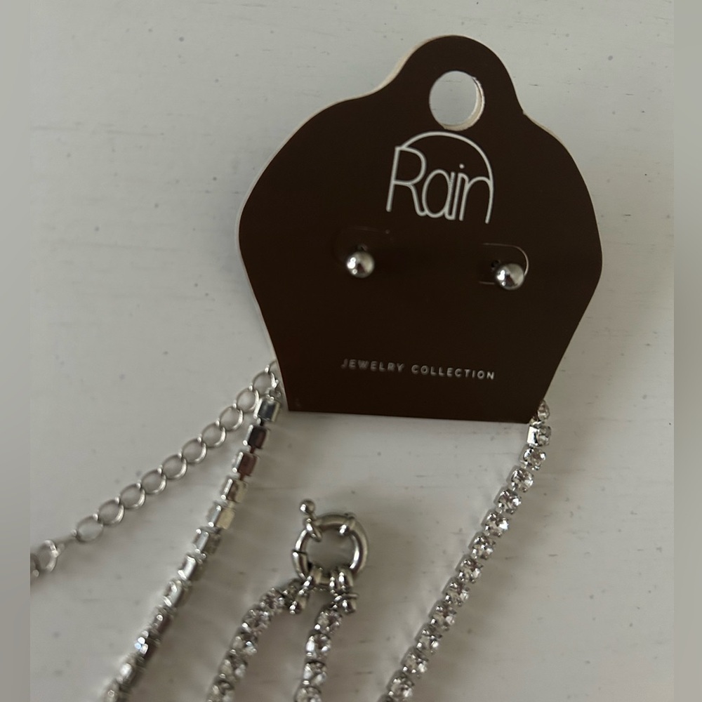 Rain SilverJewelry Crystal Stone Necklace & Earring Set NWT Gift Ready Party - Picture 5 of 11